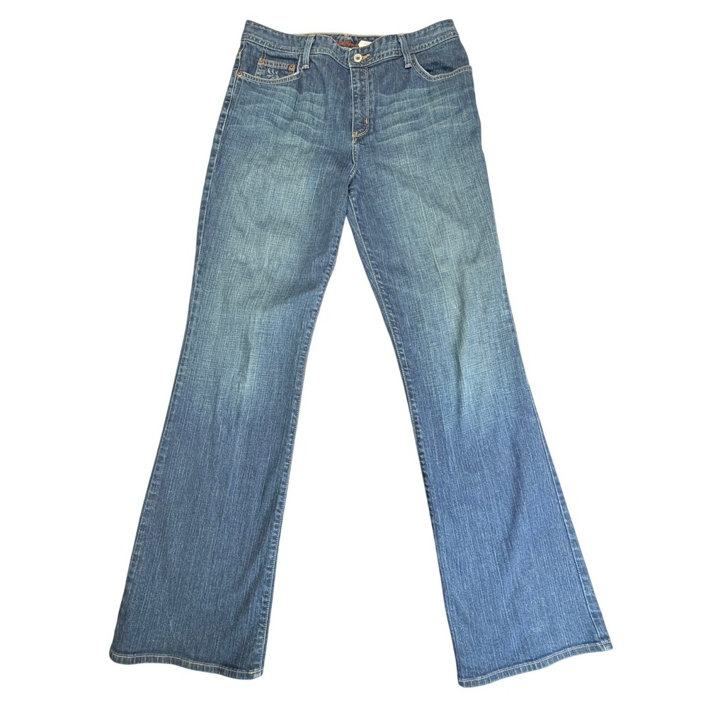 Eddie Bauer Natural Fit Jeans Womens 12L Blue Bootcut Stretch Fall 07